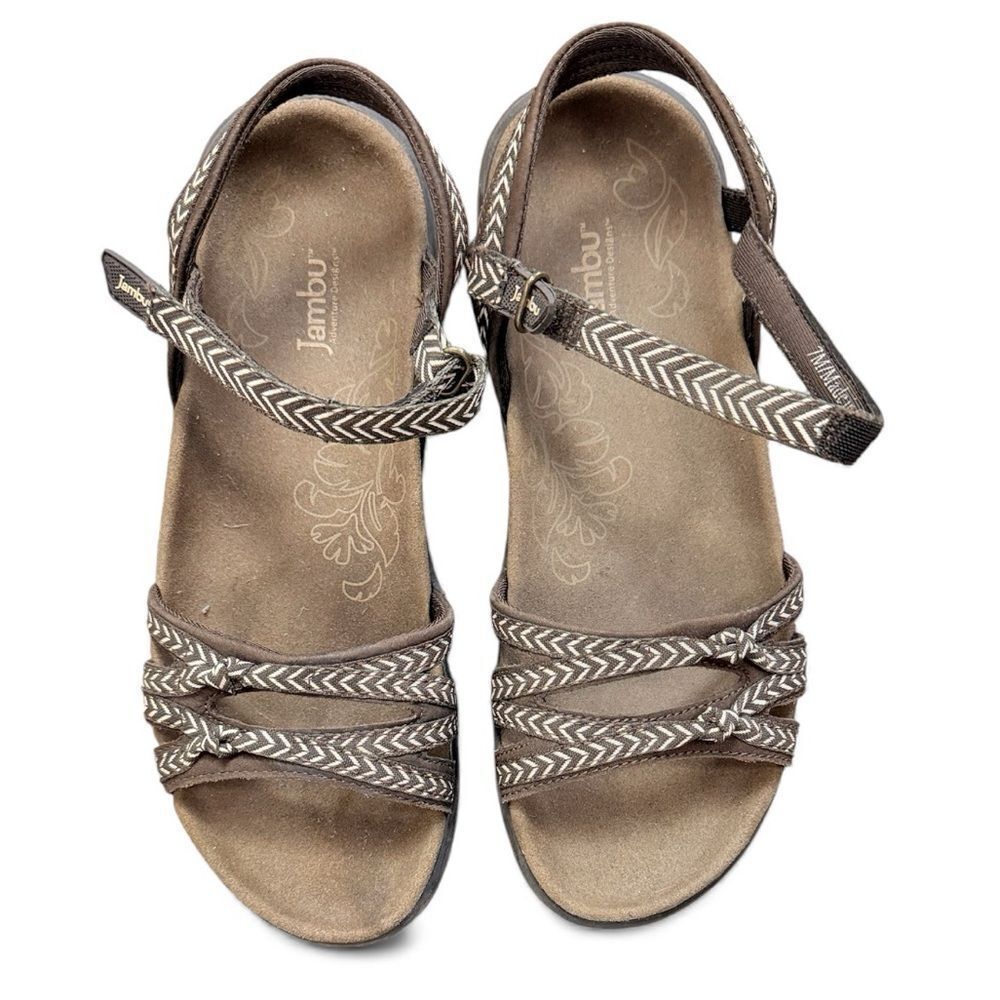 Jambu Brown Braided Strap Women's Sandals